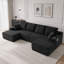 Canapé modulaire en U en velours côtelé avec méridienne en U-219101232