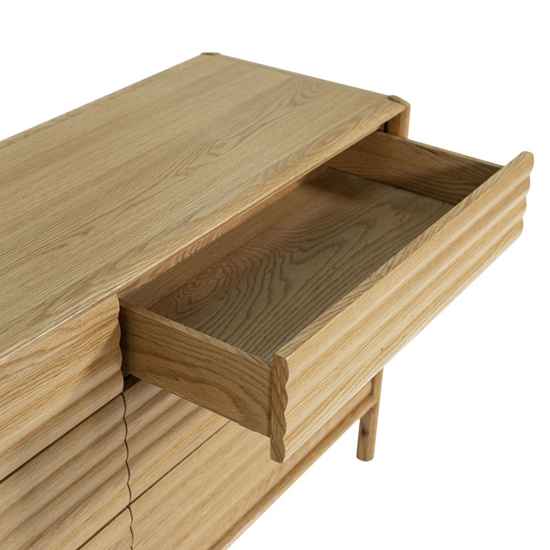 Commode 6 tiroirs Lylis, chêne clair