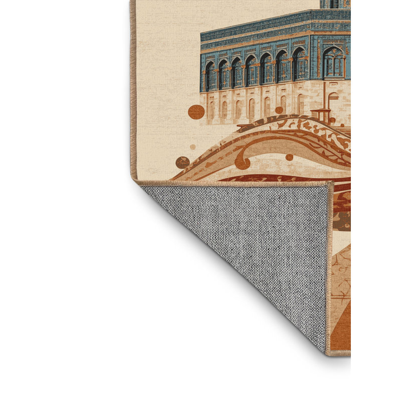 Tapis oriental brun classique Dait Of The Rock Paitlyn lavable à la machine - reliure brun clair, 7 x 10