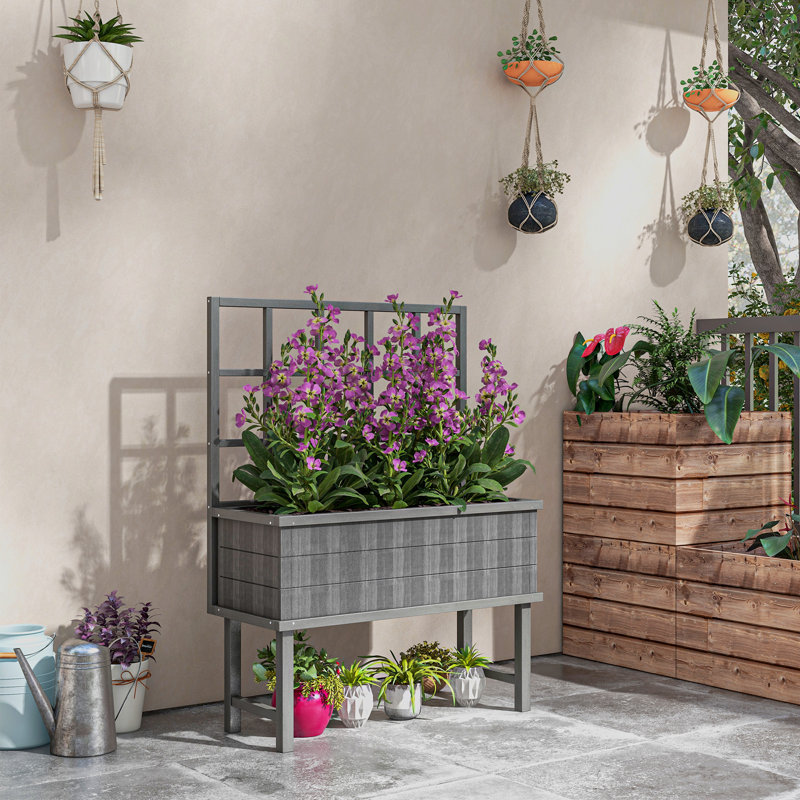 Brinskelle Wood Elevated Planter with Trellis