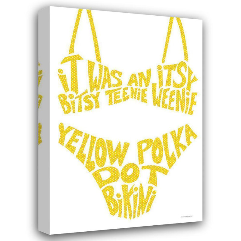 «Bungalow Rose Kamdon Kreations Gallery», art sur toile tendue: Bikini à pois jaunes, H 48 po x l 33 po