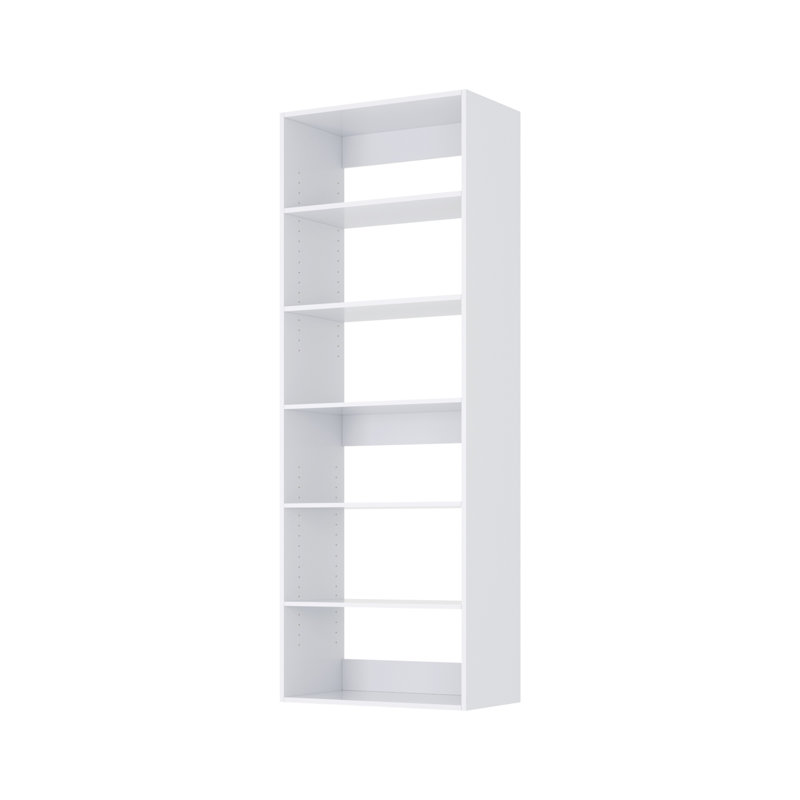 Shelf Tower Unit in White, 71.25" H x 25.5"  W x 14" D
