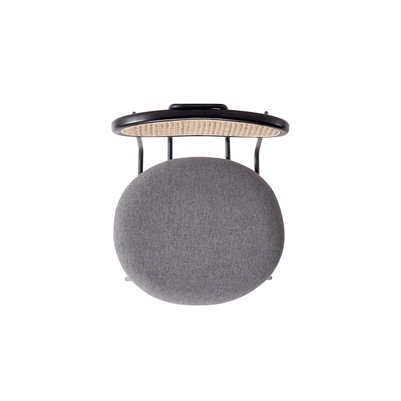 Jardin 17.52'' H Cotton Blend Upholstered Metal Side Chair, 2, Gray/Black