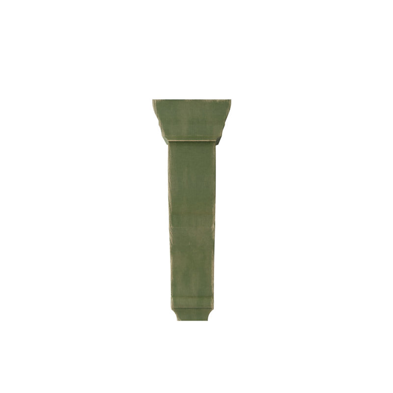 2"W x 4 1/2"D x 8"H Small Rojas Wood Vintage Decor Corbel, Restoration Green, 8" H x 2" W x 4.5" D, Restoration Green