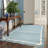 Tribal Gradient Border Wave Washable Area Rug – Boho Non-Slip Soft Floor Mat-1216268834