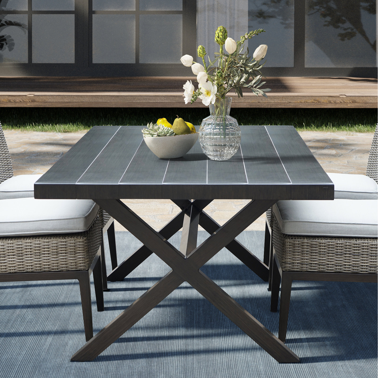 Inci 80'' Aluminum Outdoor Dining Table