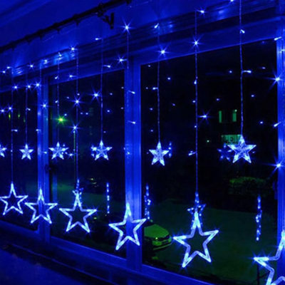 Fairytale Star Curtain LED Lights Outdoor 126 - Bulb 40'' Plug-in LED Novelty String Light