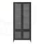 Grande armoire de rangement en métal avec 4 portes en verre et 5 tablettes, verre trempé renforcé pour une organisation durable et élégante
