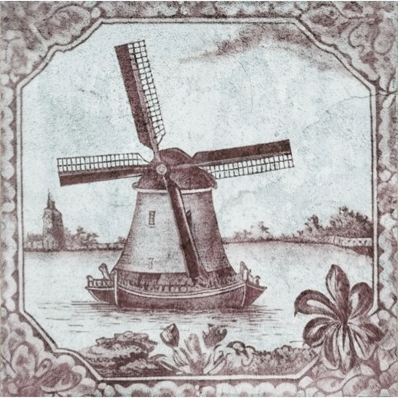 Carreau de mosaïque auto-adhésif en vinyle 7 po x 7 po Windmill