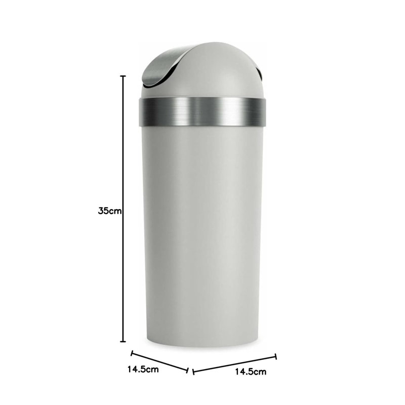 Pewter 16-Gallon Swing Top Kitchen Trash Can