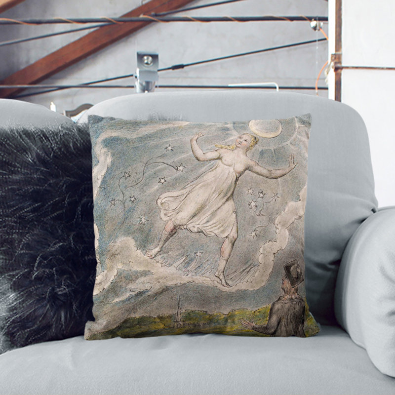 The Wandering Moon Scatter Cushion with Filling, Stone, 40cm H x 40cm W x 15cm D