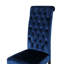 2 chaises de salle à manger à dossier haut Kd - Velours bleu marine avec structure en bois de bouleau et mousse de polyuréthane pour un siège supplémentaire