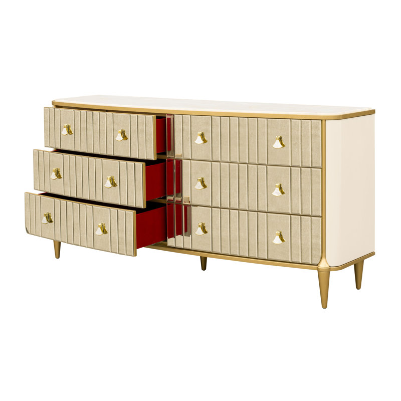 Commode carrée avec miroir Scotts - Champagne clair