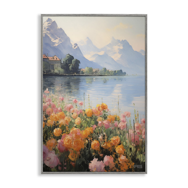Art de la giclée encadrée de montagne Meadow par Roozbeh Bahramali, Estampe numérique Farmhouse, H 18 po x l 12 po