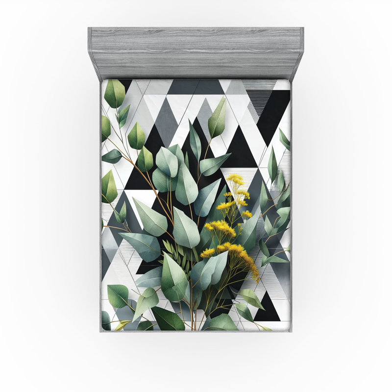 Drap-housse Ambesonne Eucalyptus, Drap-housse de taille double