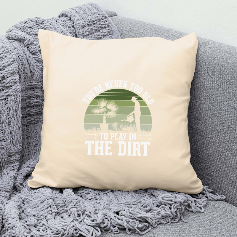 Citation amusante «Garden Lover» 841 - Coussin décoratif inclus, H 18 po x l 18 po