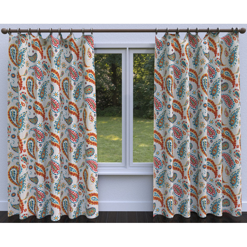 Tissu d’impression motif cachemire, Vert / Orange
