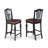 5 Piece Counter Height Pub Set Includes a Rectangle Dining Room Table and 4 Faux Leather Upholstered Kitchen Chairs, Black & Cherry-1866374292