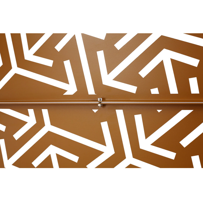 Paravent d'extérieur en métal 193 cm x 122 cm - Brun vieilli pour terrasse/patio