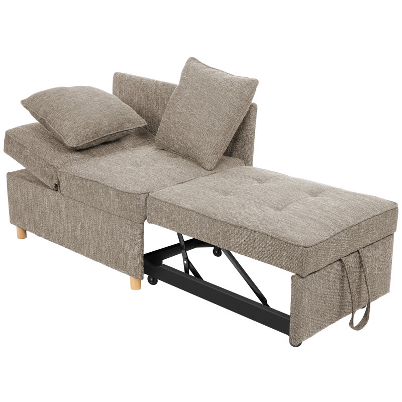Canapé-lit rembourré convertible de 71 po Heron, canapé-lit, chaise-lit, canapé, méridienne, Gris tanné