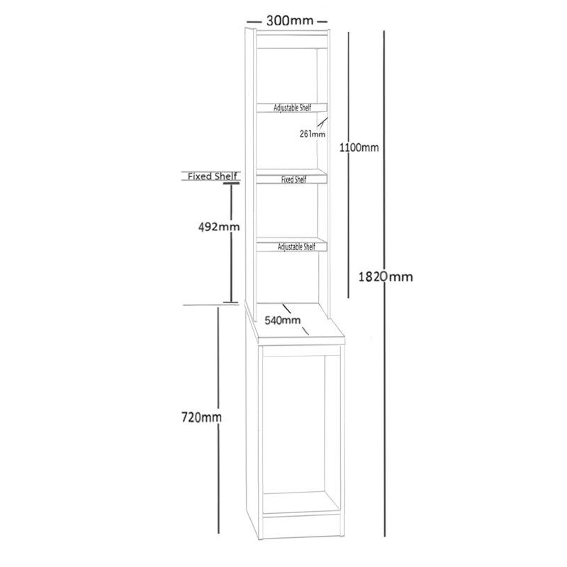 Farrington Gurney 182.8cm H x 30cm W Laptop/Tablet Storage Cart, English Oak