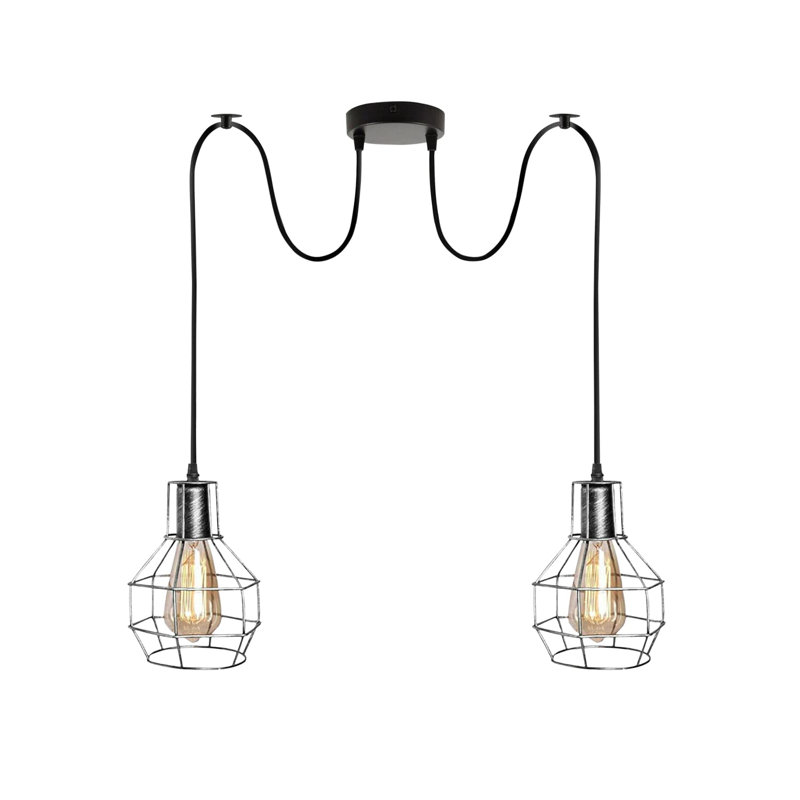 2 - Light Brushed Silver Cluster Pendant