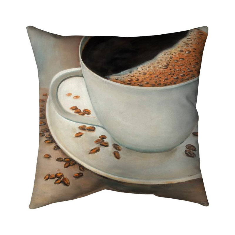 Black coffee - 16"x16" Outdoors Throw pillow - Spun poly - Print on demand