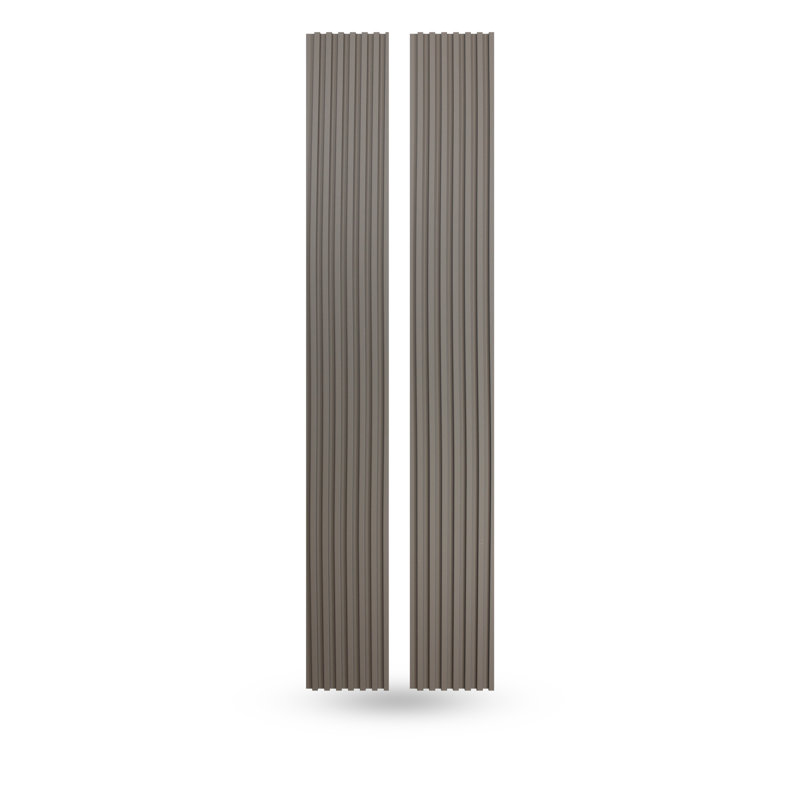 106" L x 5.75" W Shiplap Wood Wall Paneling, 3D Slat Wood Wall Panels, Dark Gray