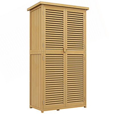 Armoire décorative, armoire de rangement extérieure, abri de jardin avec toit en asphalte et 2 grandes portes