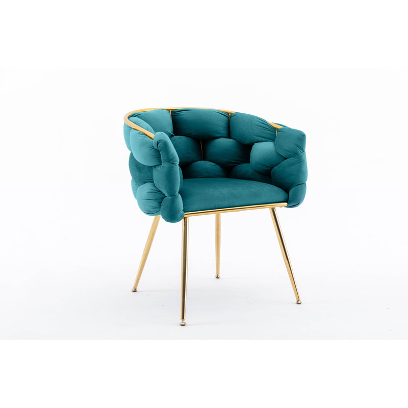 Hummera Upholstered Accent Chair, Teal Velvet, 1