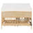 Full Size House Bed with 2 Large Drawers, Side Bookshelf, and LED Strip for Kids' Cozy Hideaway-803586012