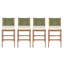 4 pièces Tabouret de bar d'extérieur vert en bois d'acacia massif et osier tissé Arly-790356876-790356879