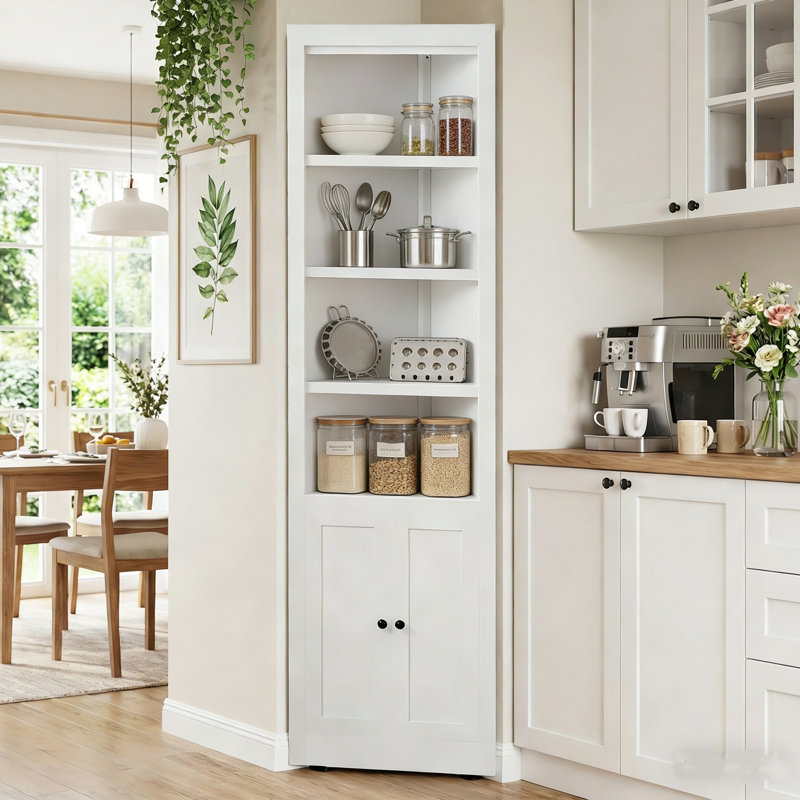 70.9" Tall Metal Corner Storage Cabinet with 2 Doors, 70.9"H*10.4"D