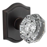 Crystal Passage Door Knob with Traditional Arch Rose