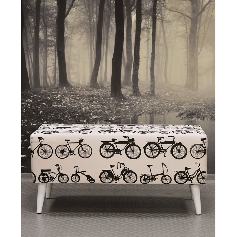 Polyester Blend Upholstered Bench, Cream