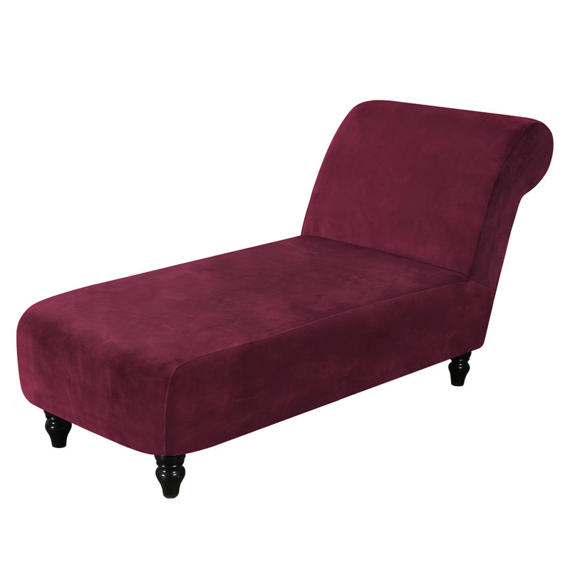 Housse pour chaise longue à coussins carrés / rectangulaires, Velours vin