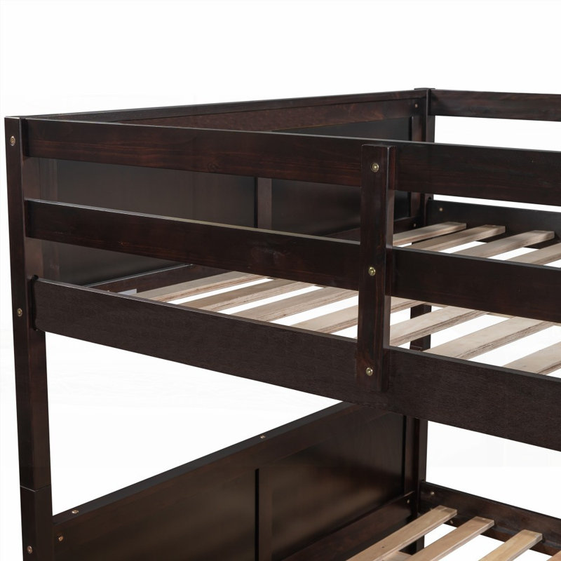 Lit superposé double au-dessus de double avec lit gigogne simple (L 79,5 po x l 57 po x H 59,9 po), aucun sommier requis, fabrication en pin durable