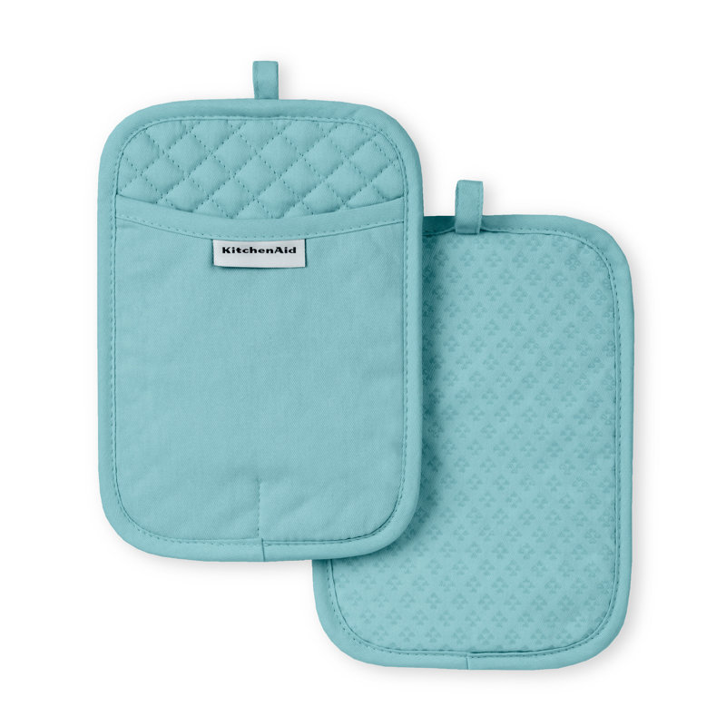 KitchenAid Asteroid Pot Holder 2-Pack Set,, Teal
