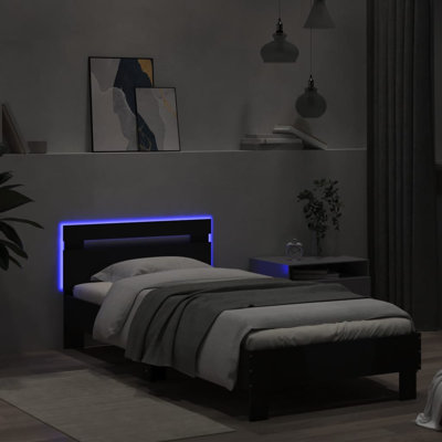 17 Stories Bed Frame With Headboard And LED 