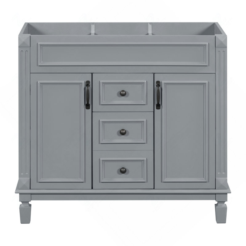 Meuble-lavabo 36 po sans lavabo supérieur, armoire seulement, armoire de rangement moderne avec 2 portes à fermeture douce