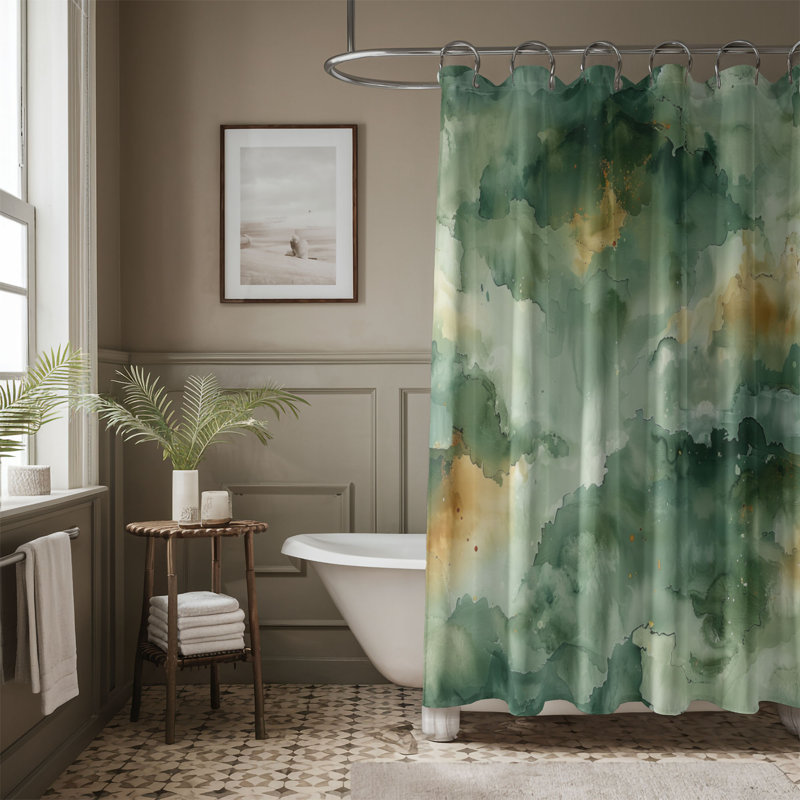 Water Art - Rideau de douche Premium, H 74 po x l 71 po