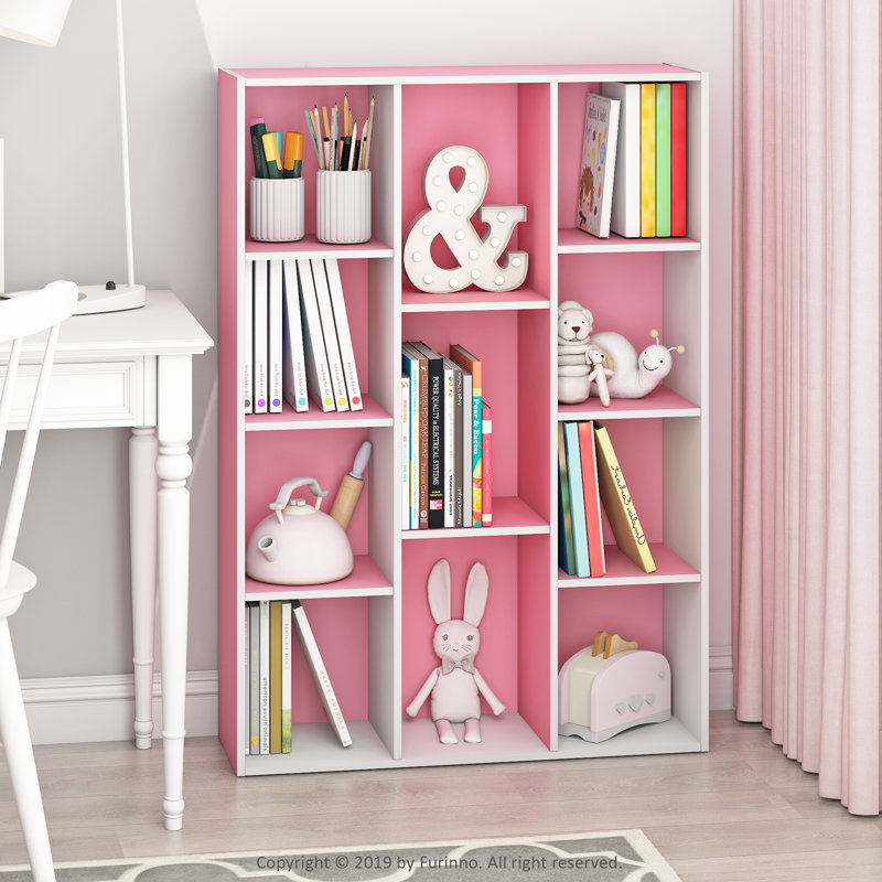 Placentia Standard Bookcase, White/Pink