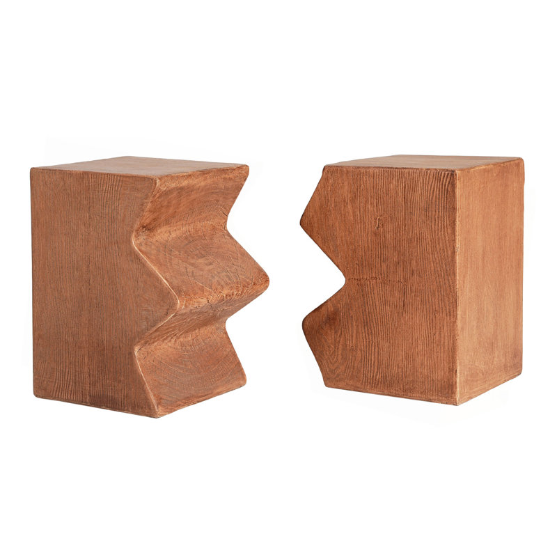 MGO Side Table, Set Of 2 Rectangular Outdoor Side Tables, Decorative Garden Stools For Indoor Outdoor, Accent Table,Patio Side Table,Nesting End Table