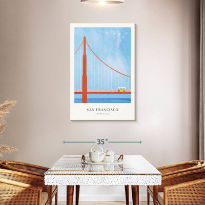 Affiche de voyage rétro Aime San Francisco Bridge
