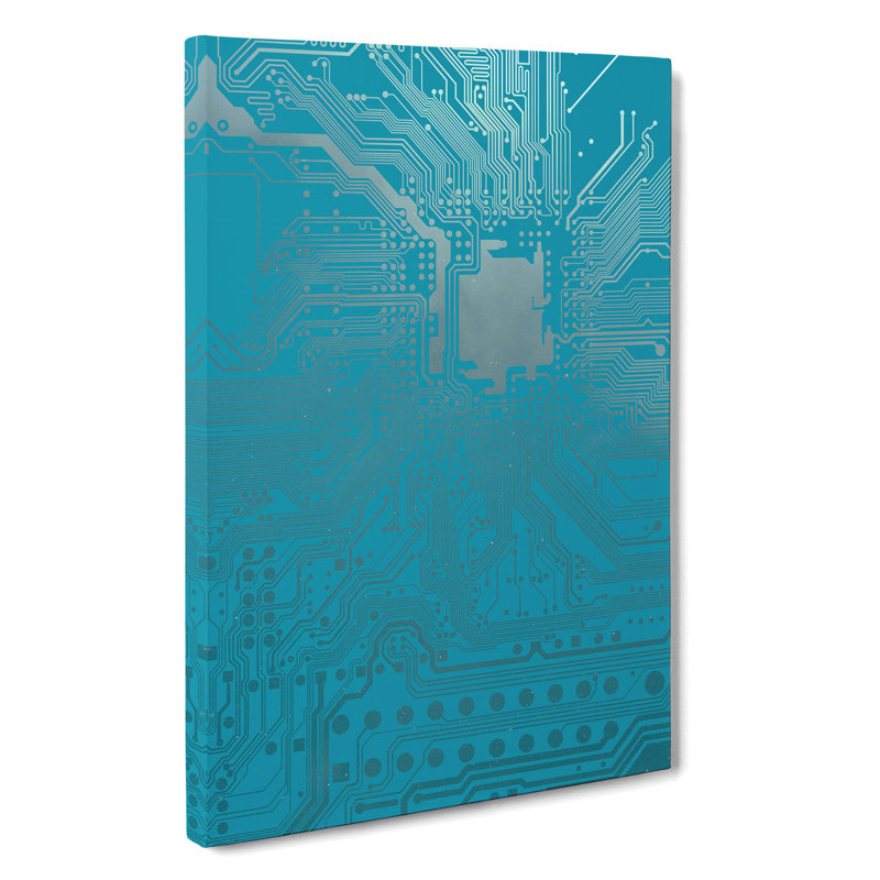 Blue Twilight Circuits - Wrapped Canvas, 91cm H x 60cm W x 3cm D