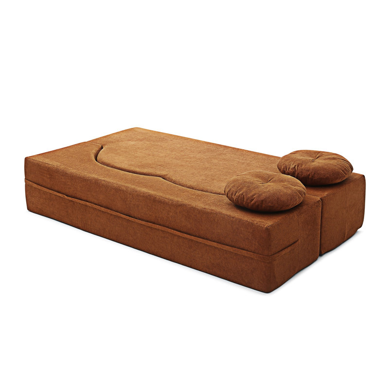 Canapé-lit pliant avec coussin, Orange