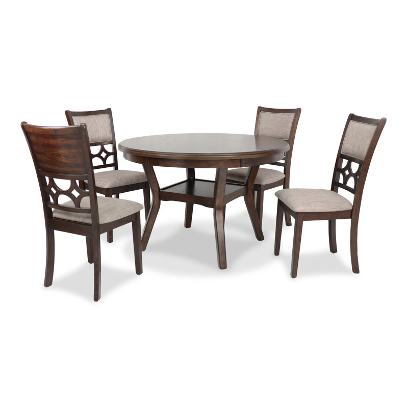 Nahunta 4 - Person Four Leg Dining Set, 36"H x 42"L x 42"W, Brown/Beige
