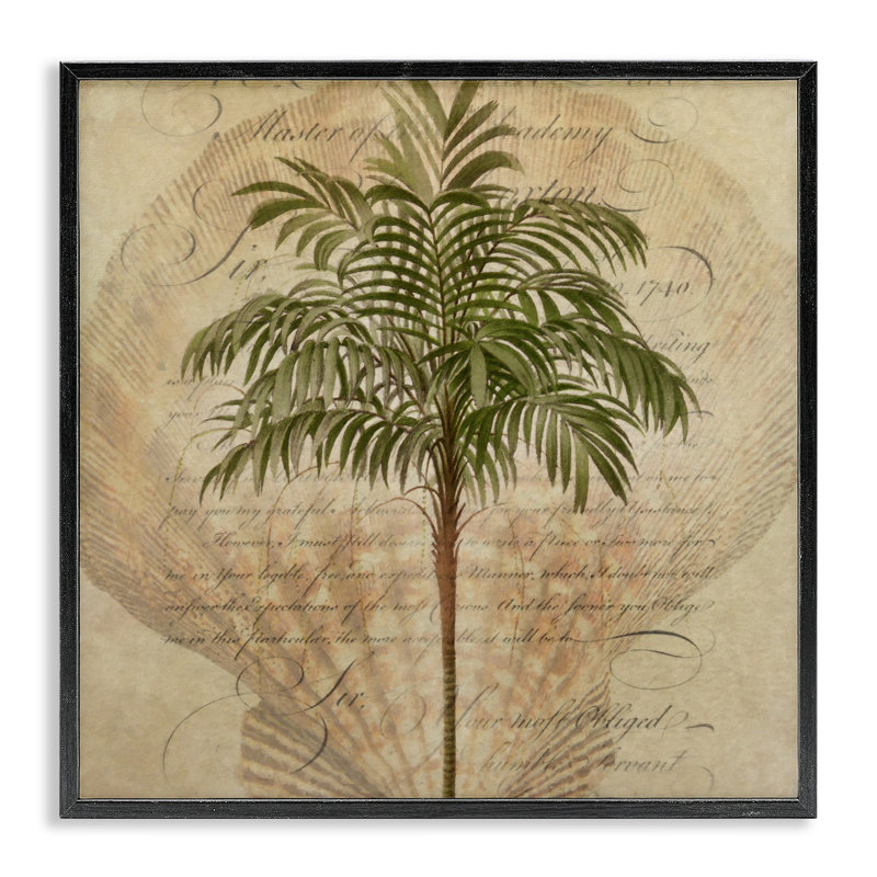 Giclée encadrée de palmiers tropicaux, design par Steve Hunziker, Giclée encadrée noir minuit, H 12 po x l 12 po