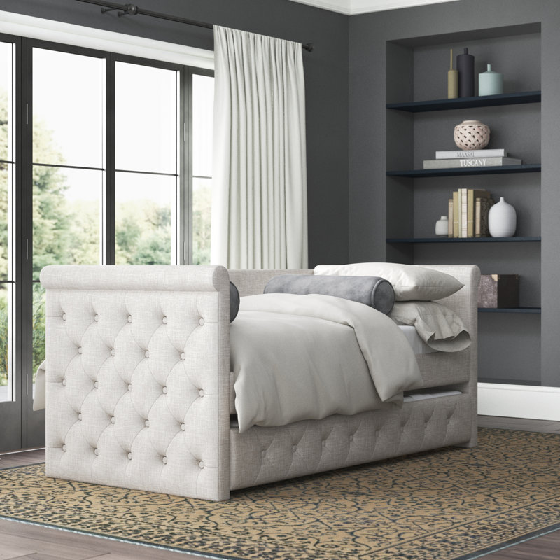 Melvin Upholstered Daybed, Light Brown