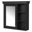 Black Wall-Mounted Bathroom Medicine Cabinet with Mirror & Over-Toilet Storage Organizer